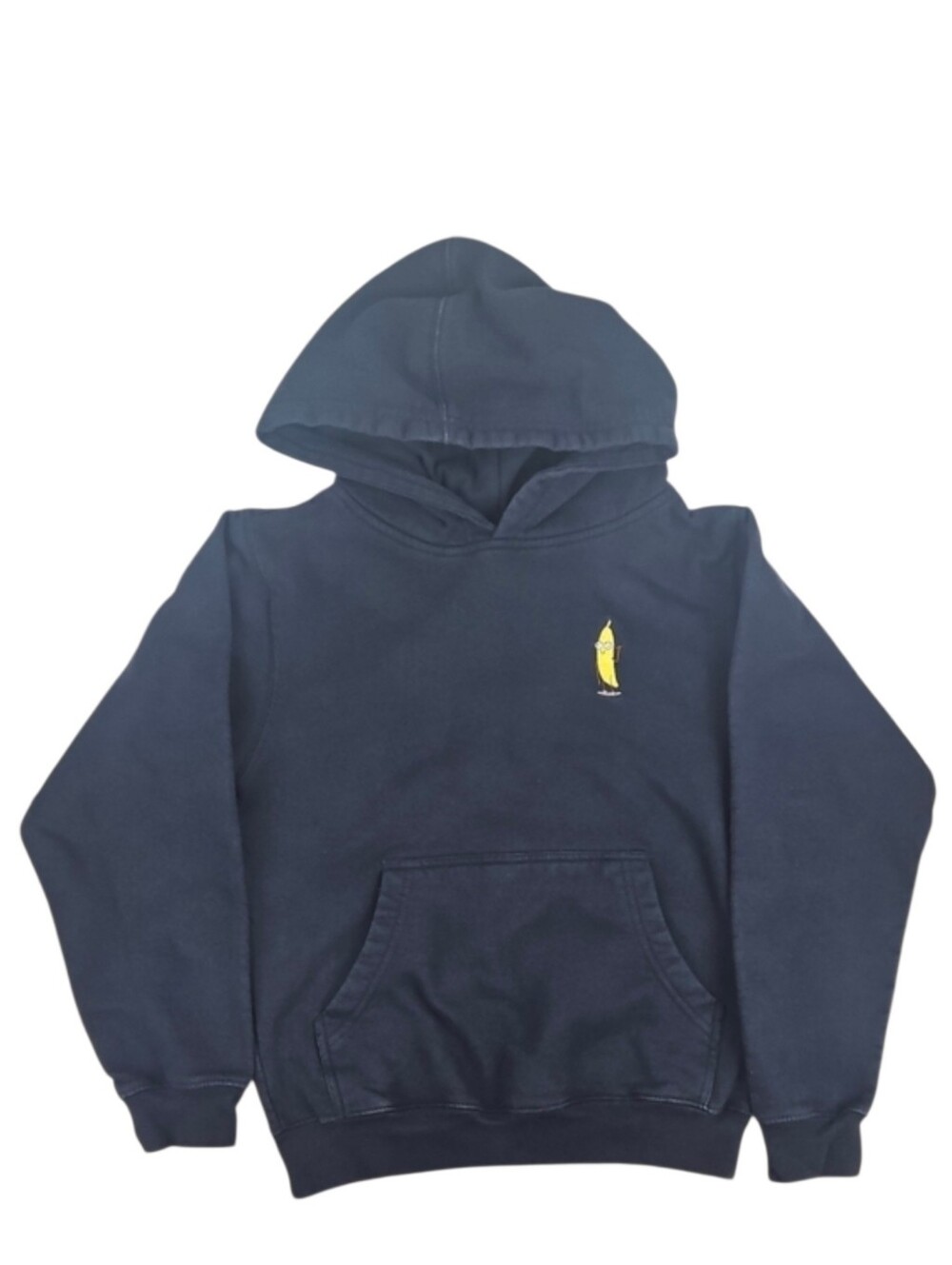 Boy's Banana Embroidered Navy Blue Hoodie  Sweatshirt Casual Sweats, *XS